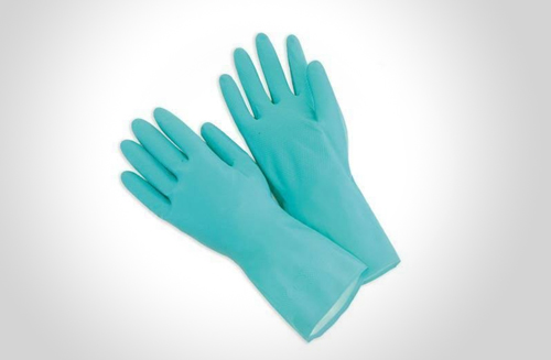 Aqua Nitrile Flock Lined Hand Gloves