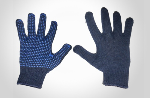 Blue Hand Dotted Gloves