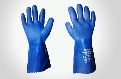 PVC Blue Supported Hand Gloves